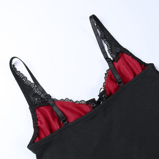 Lace v neck contrast lace up backless crop top