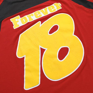 Short sleeve crewneck letter print contrast top