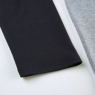 long sleeve "NEW YORK" print contrast top