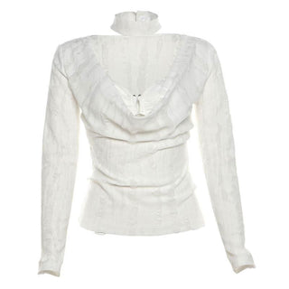 Long sleeve cowl neck solid 2 piece top