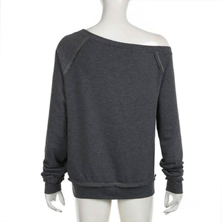 Off shoulder long sleeve flower print top