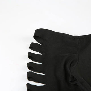 Off shoulder long sleeve hollow out cut out mini dress