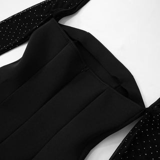 Square neck shrug pleated mini dress