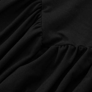 Ruched v neck long sleeve solid mini dress