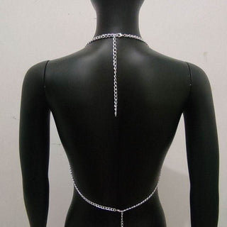 Halter o ring crystal hollow out backless crop cut out top