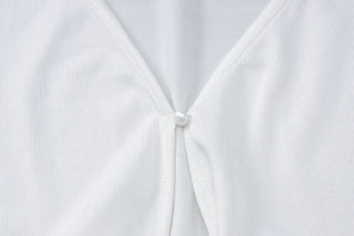 Long flared sleeve v neck button solid midi skirt set