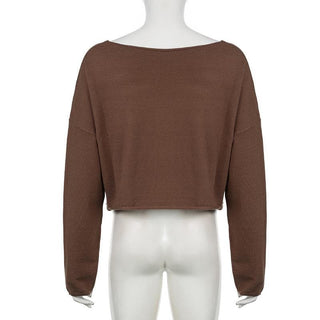 Long sleeve knitted solid top