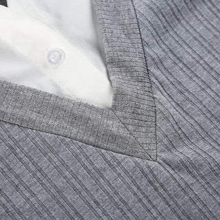 Turnover collar long sleeve ribbed belt top