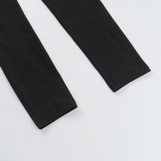 Irregular long sleeve hollow out gloves jumpsuit