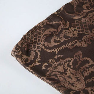 Print contrast backless tube top