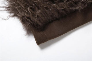 Fluffy patchwork solid high rise pant-final-sale