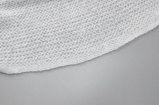 Long puff sleeve knitted one shoulder see through top
