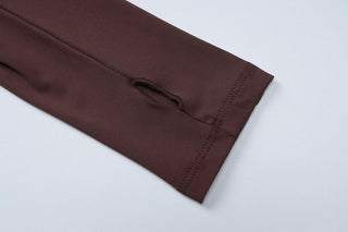 High neck long sleeve zip-up pant set