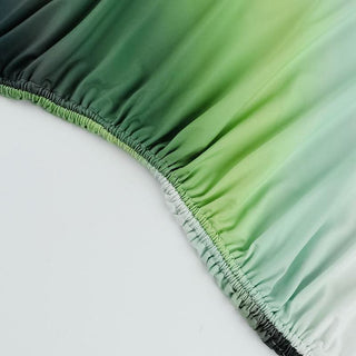 One shoulder gradient ruched drawstring mini dress