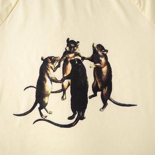 Short sleeve crew neck mice print top