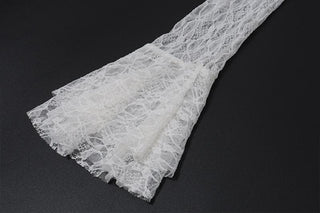 Long flared sleeve lace see through maxi dress