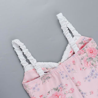 Sweetheart neck flower print cami mini dress