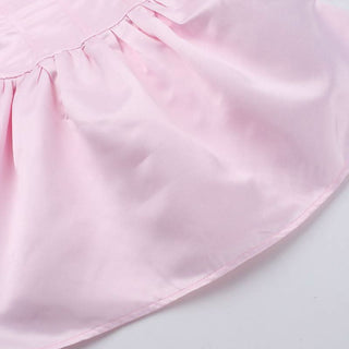 Smocked ruched satin solid tube mini dress