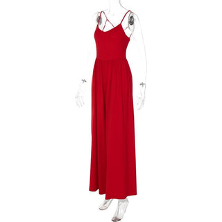 U neck ruched cross back cami jumpsuit