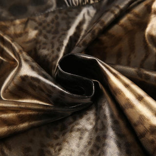 Leopard print v neck metallic cross back cami top