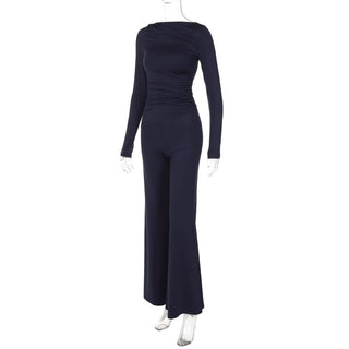 Long sleeve ruched high rise pant set
