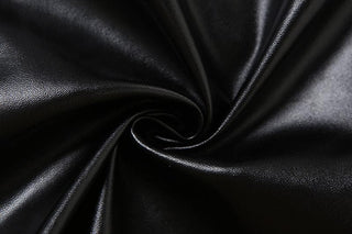 Lace up PU leather halter self tie metallic pant set