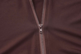 High neck long sleeve zip-up pant set