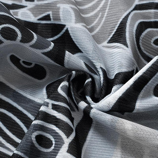 Long sleeve abstract mesh see through pant set