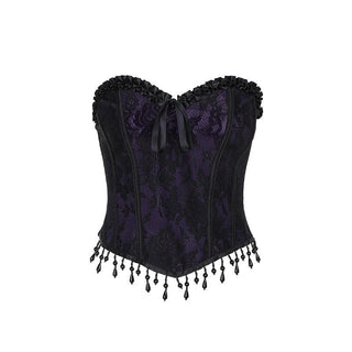 Sweetheart neck bustier tassels ruffle tube top
