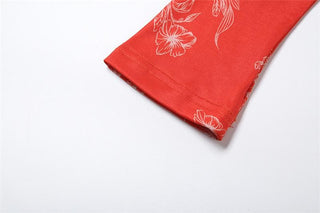 Halter gloves print ruched backless mini dress