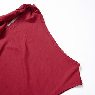 Ruffle crewneck solid irregular top