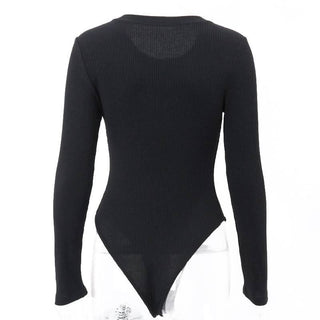 Crewneck long sleeve button solid bodysuit