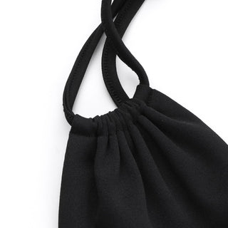 Halter ruched solid self tie crop top