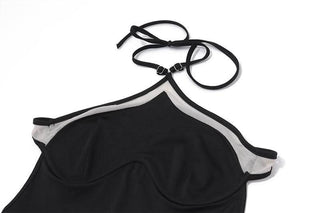 Halter backless sweetheart pattern bodysuit