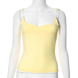 Sweetheart neck solid backless cami top