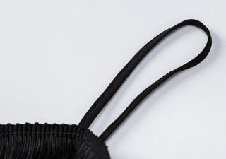 Tassels zip-up solid square neck backless cami mini dress-final-sale