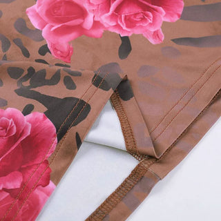 Halter cowl neck flower print ruched maxi dress