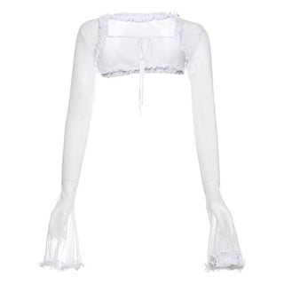 Ruffle â€œ9â€ pattern backless tube top