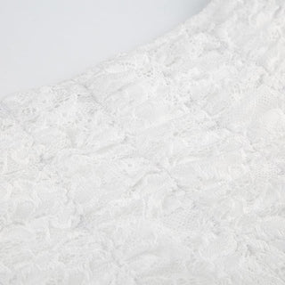 Ruched lace patchwork ruffle irregular mini skirt