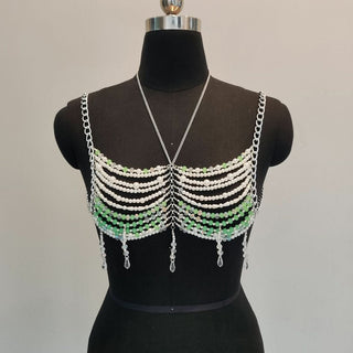 Halter hollow out tassels backless cami cut out top