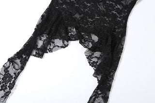 Ruffle lace backless solid tube top
