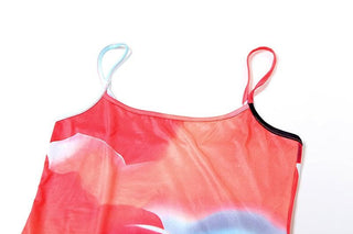 U neck contrast cami mini dress