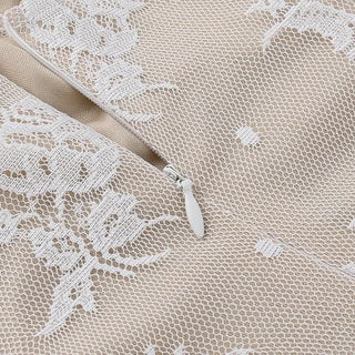 Long flared sleeve contrast zip-up lace self tie maxi dress-final-sale