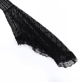 Long flared sleeve lace ruffle shrug top