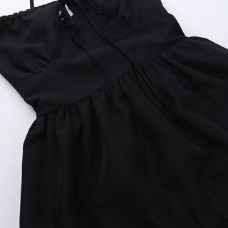 Drawstring ruched cross back backless cami maxi dress