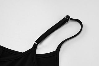 U neck solid backless cami jumpsuit