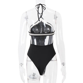 Halter backless sweetheart pattern bodysuit