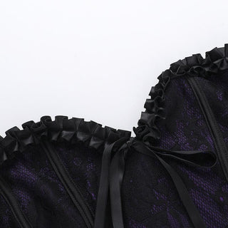 Sweetheart neck bustier tassels ruffle tube top