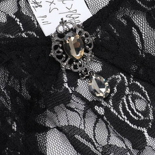 Long flared sleeve lace rhinestone applique shrug