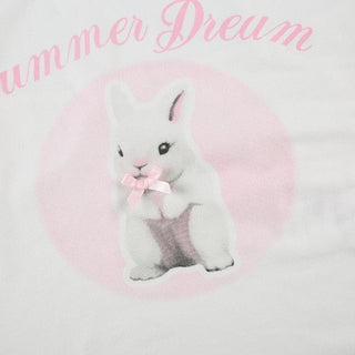 U neck rabbit print bowknot cami top